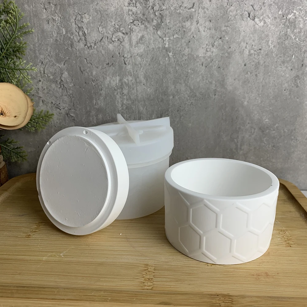 DIY Honey Bee Gypsum Jar Silicone Molds Concrete Epoxy Candle Pot Box Injection Mould Handcraft Home Decor Handmade Gift