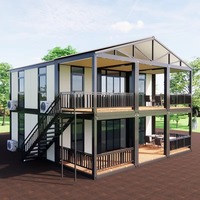 High Quality Luxury Two-Storey Prefabricated Building Rainproof 6 Bedroom 2 Bathroom 20FT Expandable Container House Factory