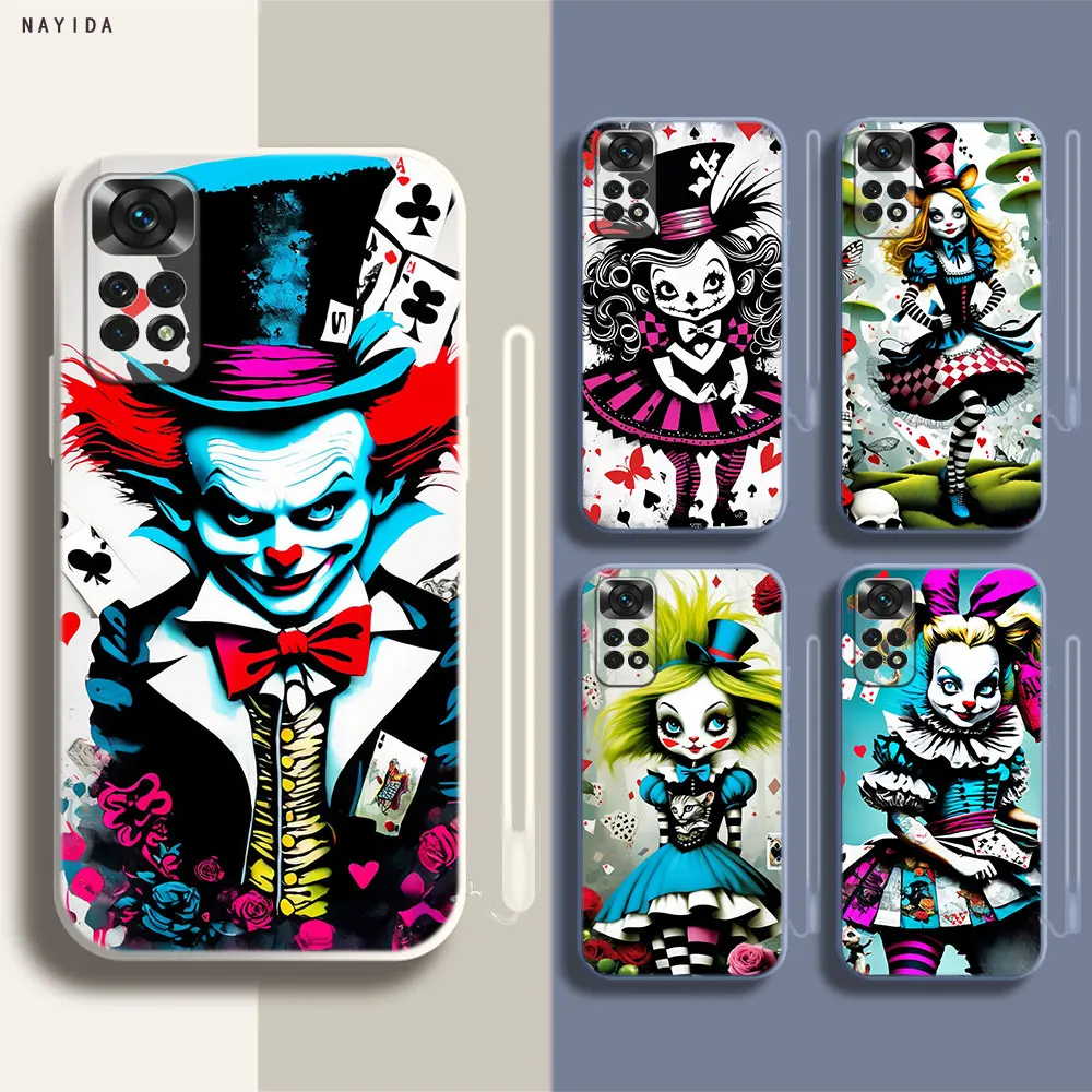 Phone Case For Xiaomi Redmi Note 12 11 12S Pro Plus 12c 11a 4G 5G Soft Silicone Original Cover Alice in Wonderland punk