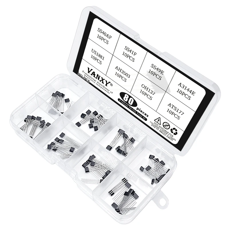 8 values kit SS40AF SS41F SS49E 40AF 41F 49E OH41F Hall sensor SS40 SS41 SS49 A3144E 3144E U18 US1881 AH3503 OH137 ATS177 TO-92