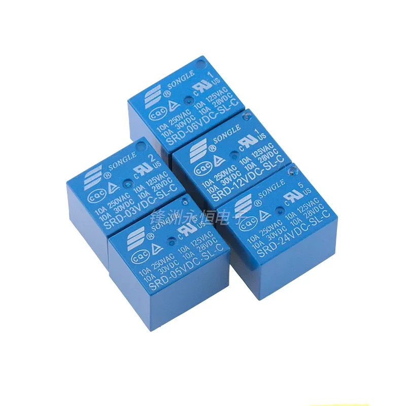 100pcs Relay SRD-05VDC-SL-C SRD-12VDC-SL-C SRD-24VDC-SL-C SRD 12VDC SL C 10A 250VAC 5PIN 3V 5V 9V 12V 24V 48V Power Relay