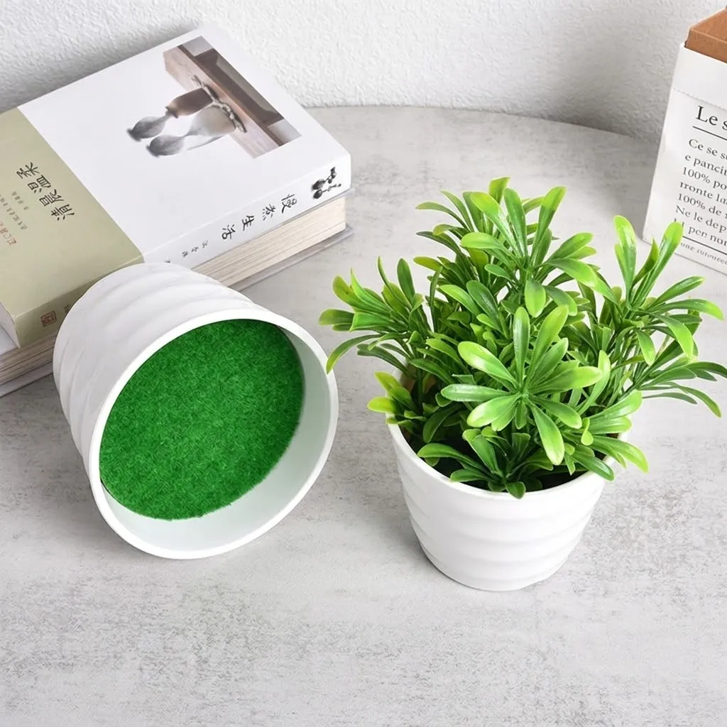 White Plastic Thick Plant Flower Pot Home Garden Decoration Artificial Pot Plants Pot Nursery Pot Artificial Lawn Vase
