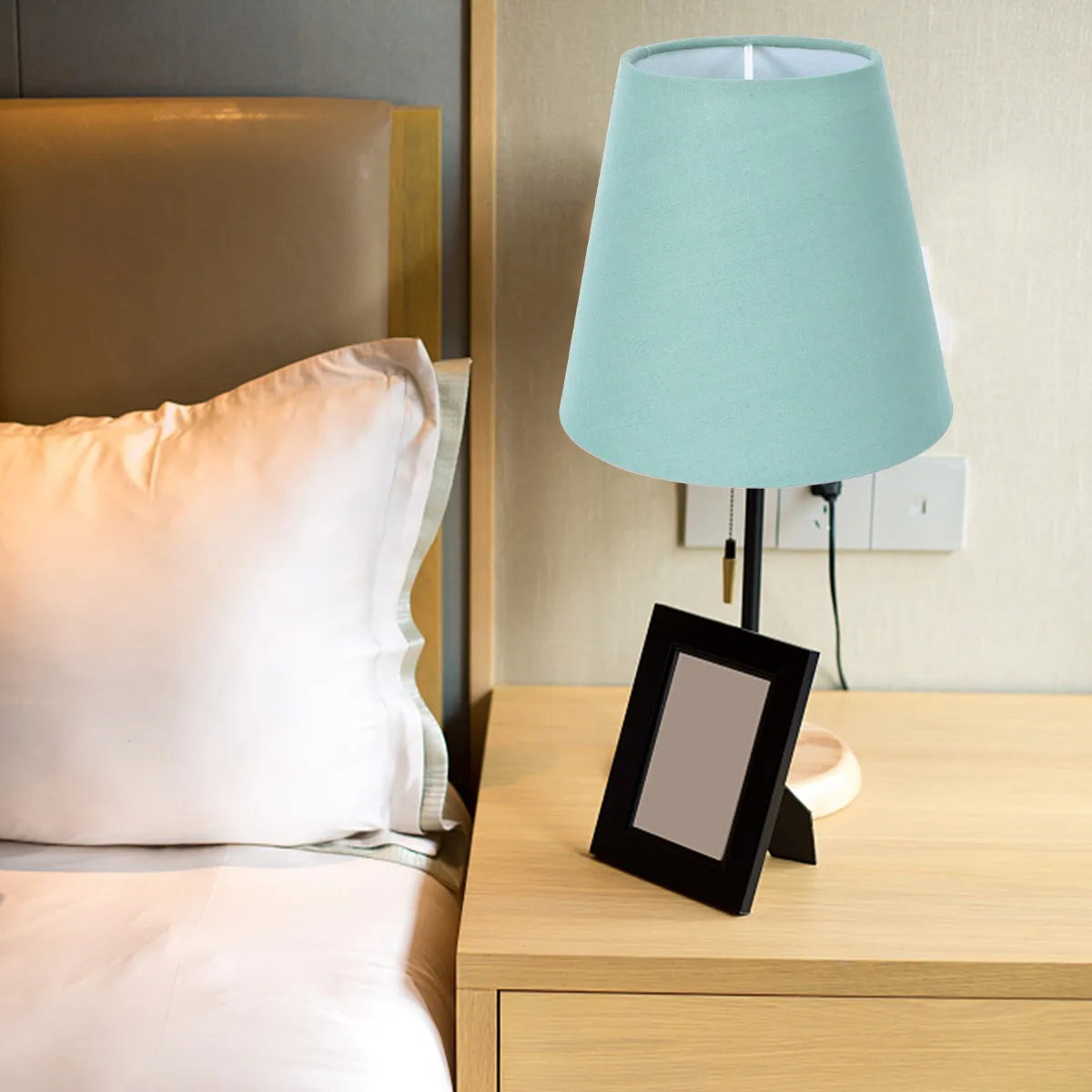 1Pcs Dark Green Clip-on Bubble Style Cloth Lamp Shade Premium Linen Fabric Dust-Proof Warm Ambient Lighting for Bedroom Living