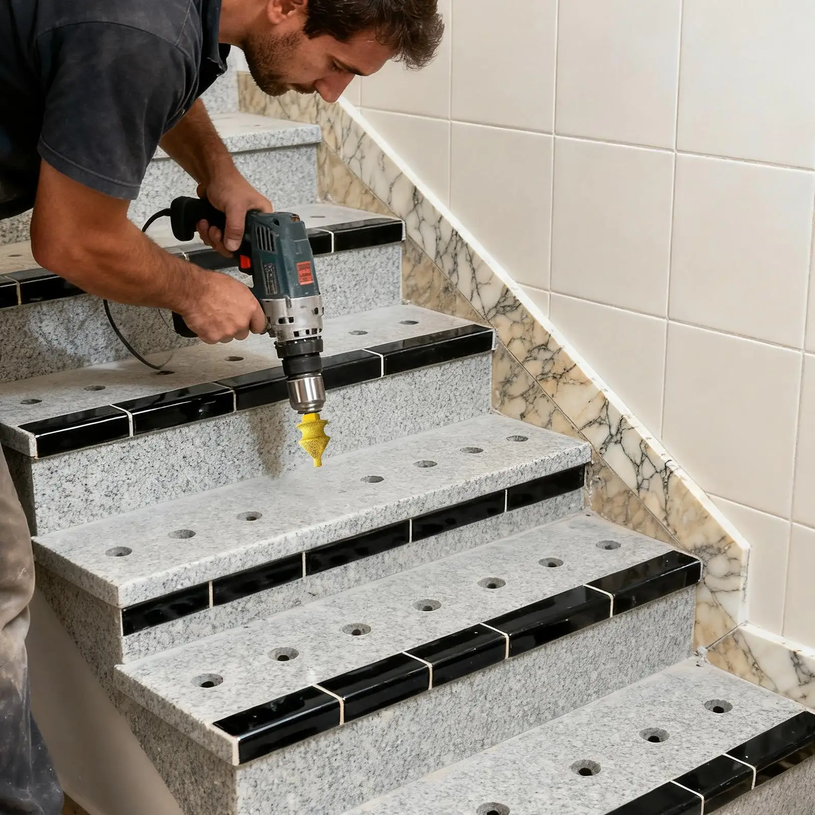 لقم غاطسة للخشب M10 ملحقات الخيط لقمة مثقاب الشطب لإزالة الأزيز من بلاط الخرسانة والخشب مطحنة معدنية من الرخام