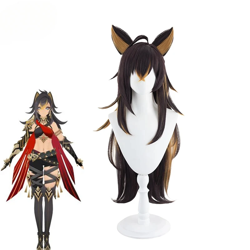 2025 yiyiROLECOS Game Genshin Impact Dehya Wig 85cm Long Gradient Women Cosplay Wigs Heat Resistant Perucas Synthetic Ha