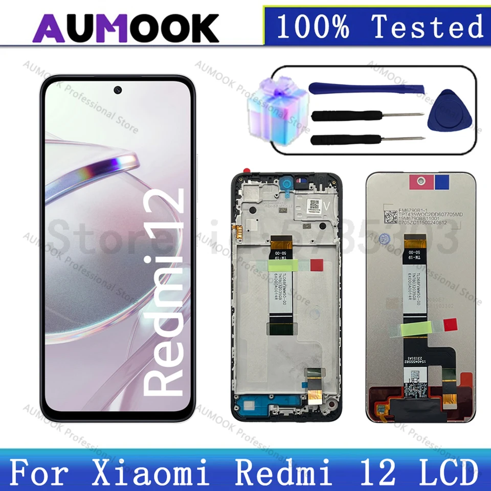 Embellecedor Y Lente De Camara Trasera Para Xiaomi Redmi 12 23053RN02L 23053rn02y Plata