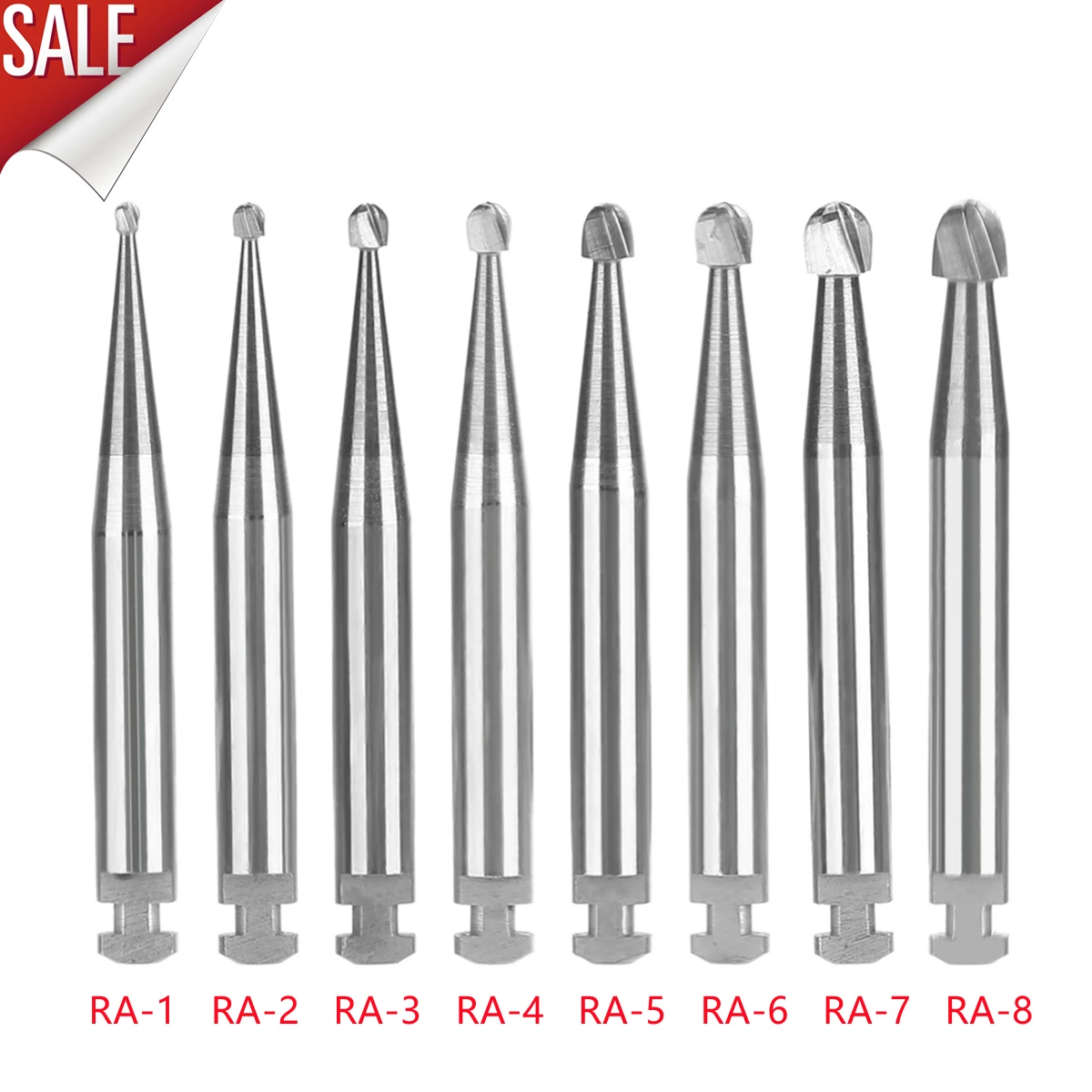 

SANDENT Dental RA1-8 Tungsten Steel Carbide Burs for Low Speed Contra Angle Handpiece 22.5MM 5Pcs/Pack New