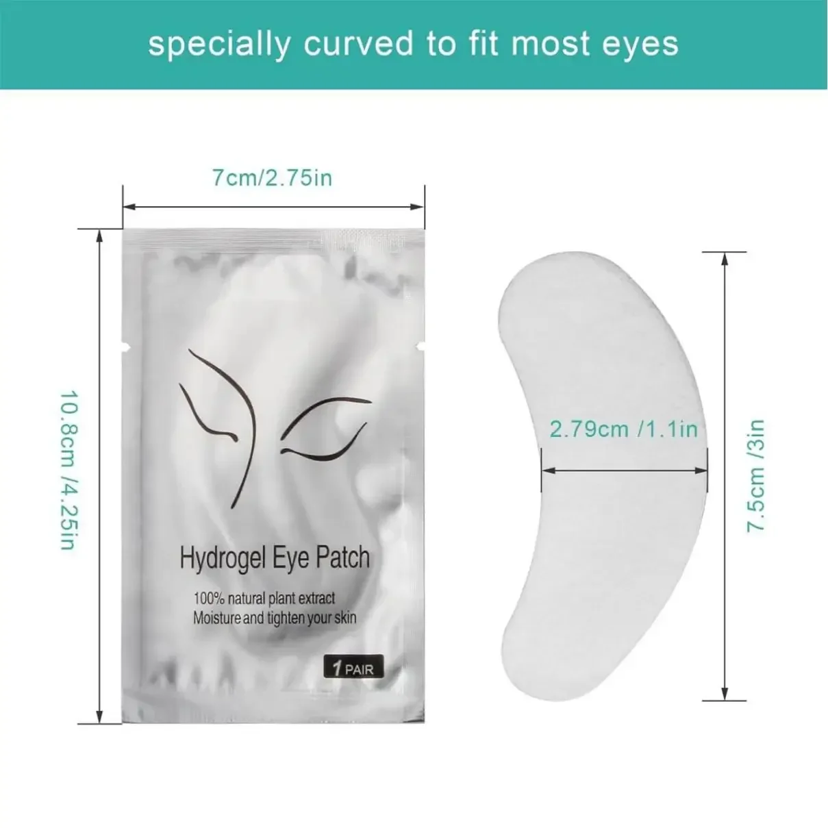 50 Pairs Lint Free Under Eye Lashes Gel Pad Hydrating Paper Patches Grafted Eyelash Extension Eye Tips Sticker Wrap Makeup Tools