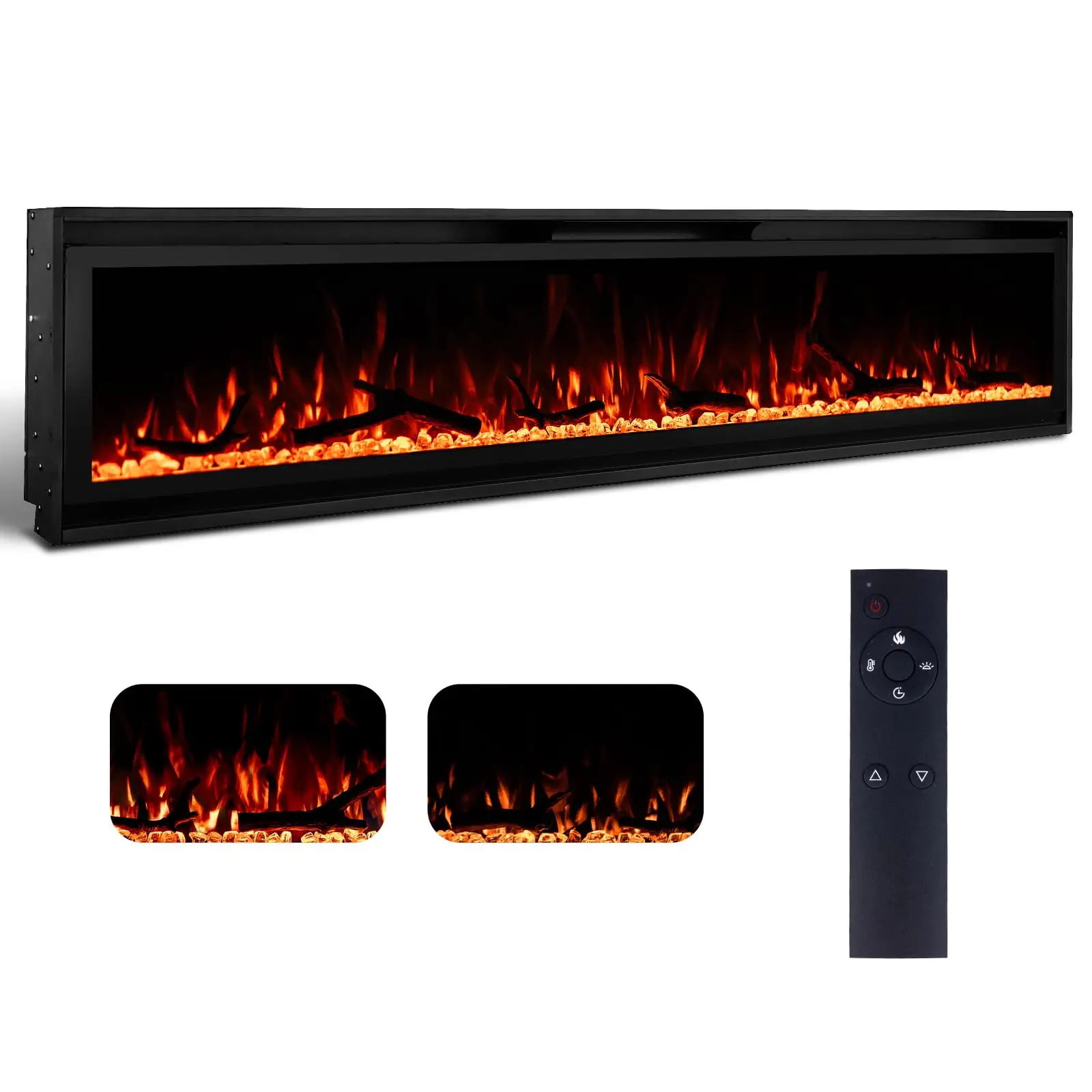 wall Mounted Fireplace Electric with Remote Control/Recessed.