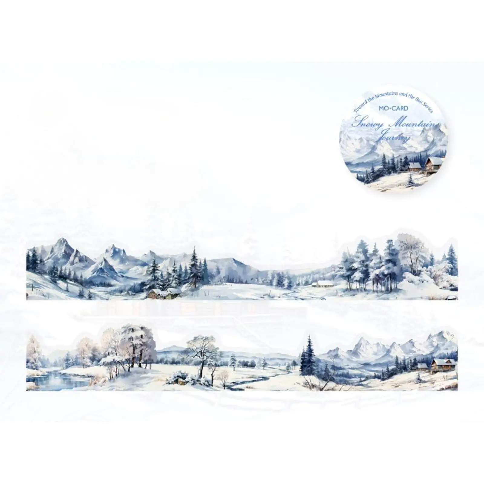 2x4Pcs Scrapbook Pet Tape DIY Snow Mountain Themed for Invitation Card Journal