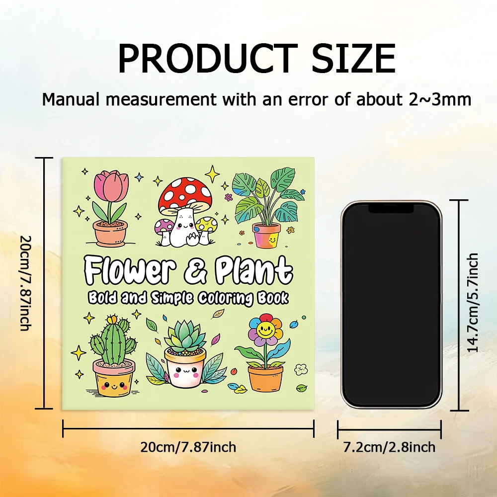 FLOWER & PLANT Bold-easy Patterns Coloring Book for Adults Cute Drawing Book Perfect Gift for Party and Birthday