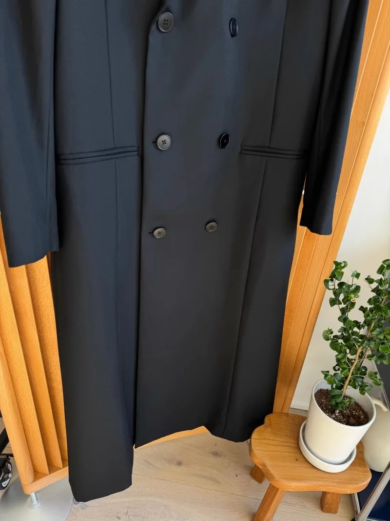 High-end Customized Fashion Italian Wool Extra-long Trench Coat Suit Coat