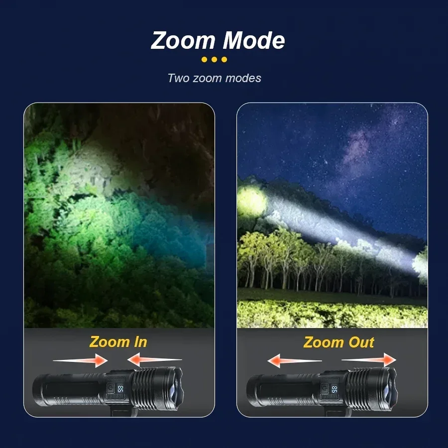 XHP120 LED Handheld Flashlights 3 Light Sourcs Zoom Searchlight Emergency Spotlights Outdoor Camping BPQ Torch Lantern ﻿