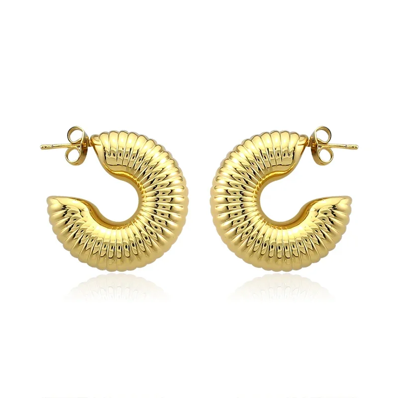 316L Stainless Steel Earring Hollow thread Earring solid Customize Hoop Earrings waterproof pendientes aretes jewelry gifts