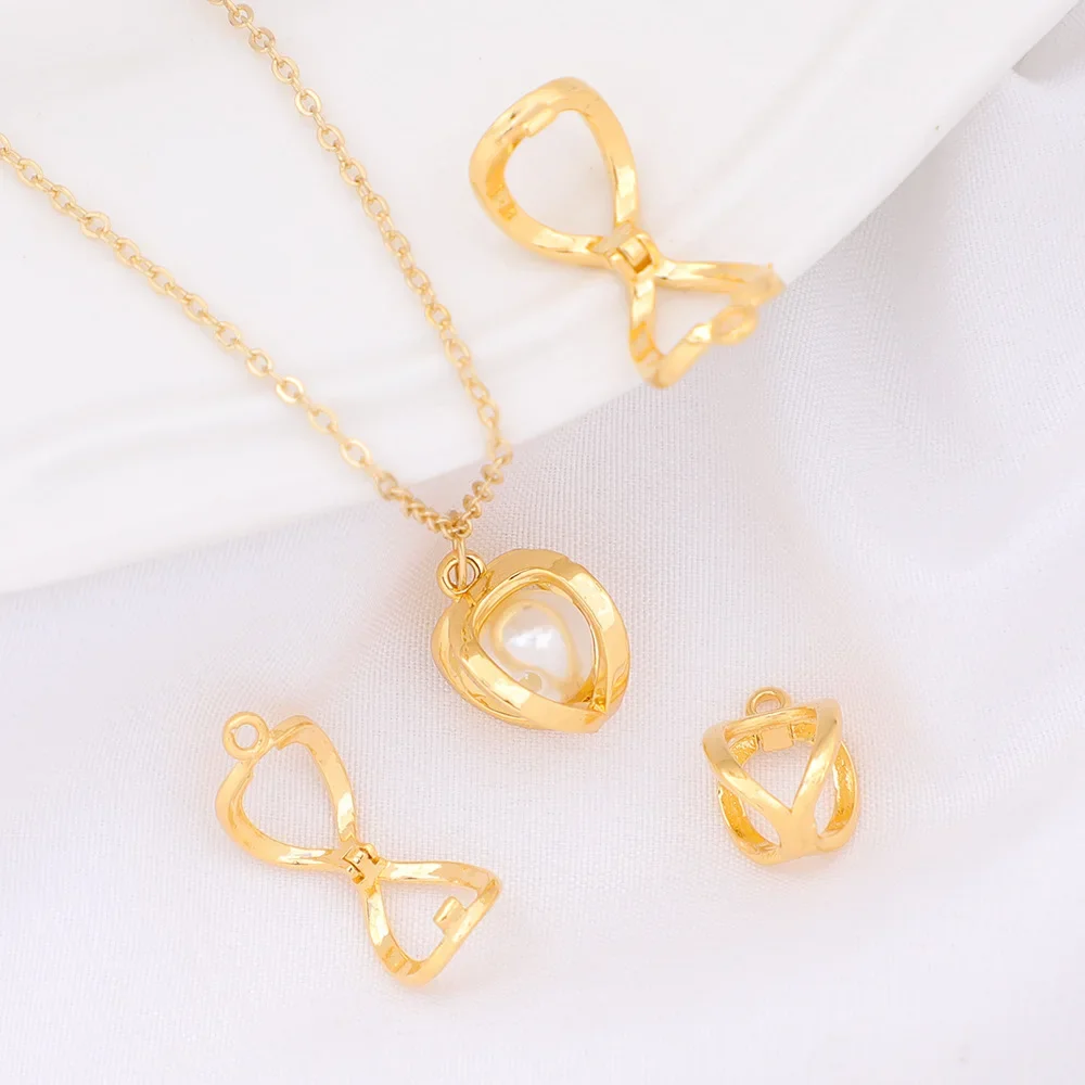 3Pcs Brass Gold Plated Pearl Enhancer Pendant Bail Clips Clasp Connector For Diy Bracelet Necklace Jewelry Making Accessories