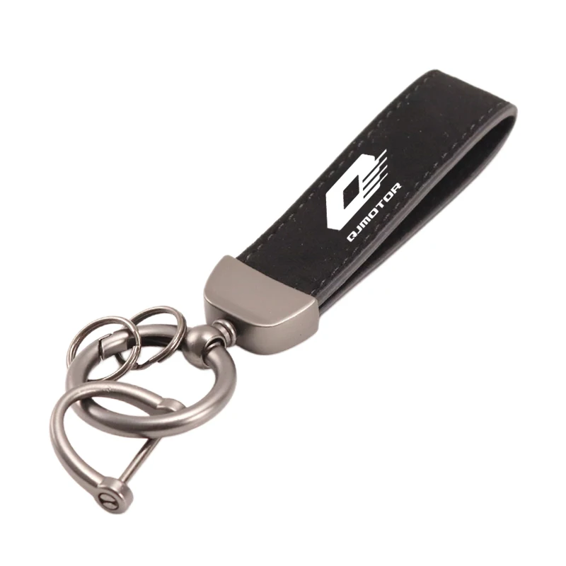 For QJMOTO QJ MOTO QJMOTOR SRT 800SX 800SRT SRT 800XMotorcycle High-Grade Leather Keychain Metal Keyring Accessories