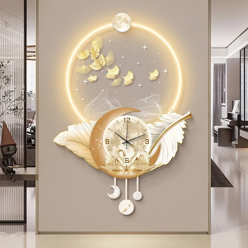 Originality Living Room Wall Clock With Light Stylish Art Digital Wall Clock Kitchen Restaurant Horloges Murales Home Decor