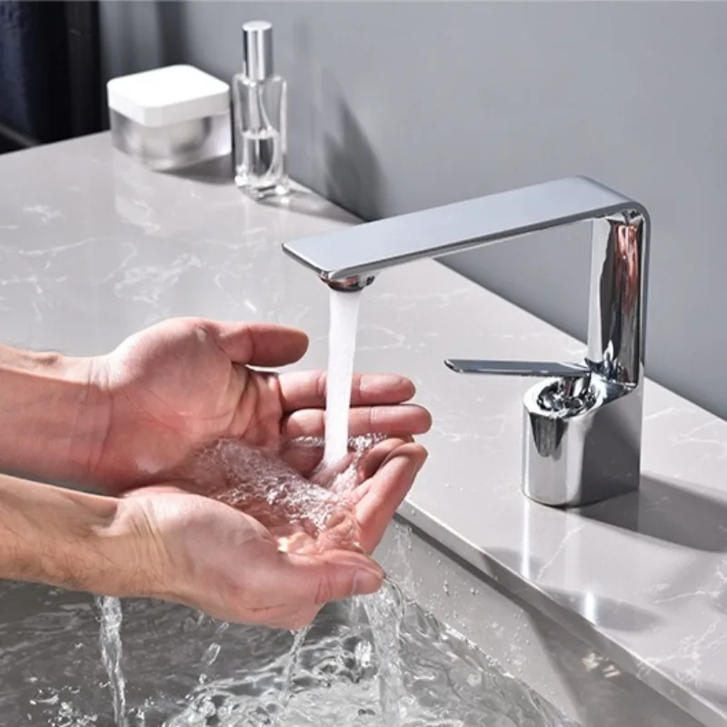 

Смеситель для умывальника в ванной комнате, современный смеситель для горячей и холодной воды с одной ручкой, смесители для раковины, бытовые аксессуары для ванной комнаты