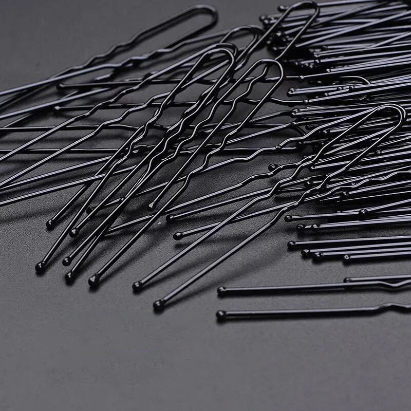 30/180pcs Black Hair Clips One-line Invisible Bobby Pin Disposable Headwear Metal Waved BB Hairpins Barrettes Headwear Hairgrips