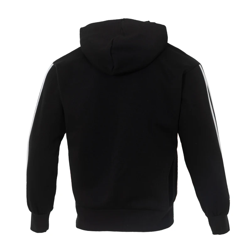 Adidas Men's Jacket Black and White Casual Sportswear Fleece Hooded Sweatshirt Comfortable Breathable Knitted Jacket Jd1870