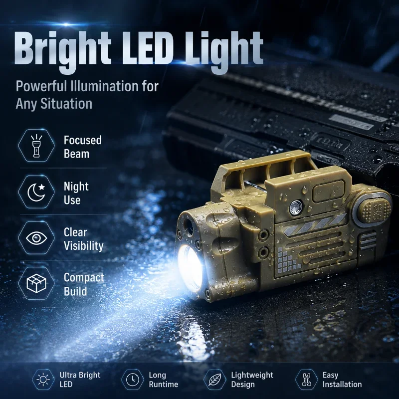 

Sand Tan Dual Function SBAL PL Red Laser Flash Lamp Strobe Mode Airsoft Collection Accessories