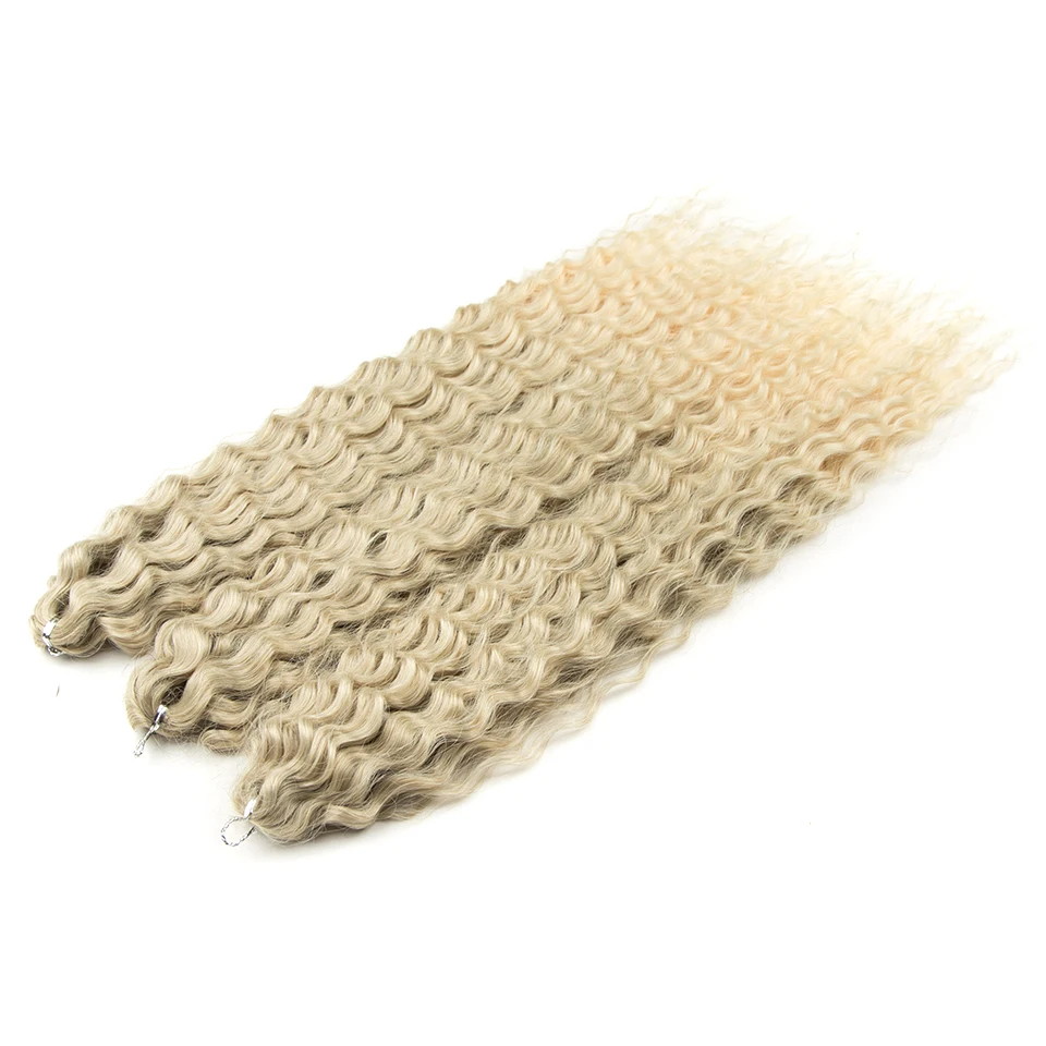 Ariel Hair Synthetisch Twist Gehaakt Krullend Haar 24 Inch Watergolf Vlechthaar Ombre Blond Bruin Diepe Golf Vlechthaarverlenging