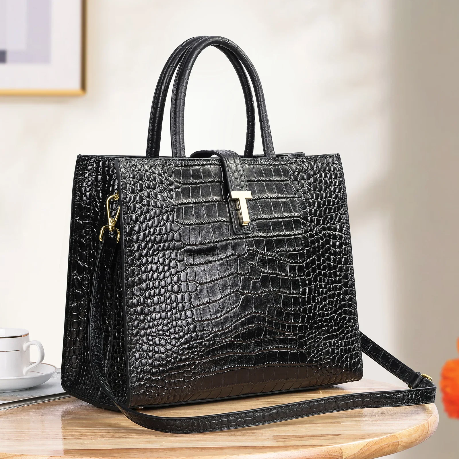 

New Fashion Alligator Women Handbags European Designer Cow Genuine Leather Shoulder Bags Female Girl Brand Luxury Crossbody Bag