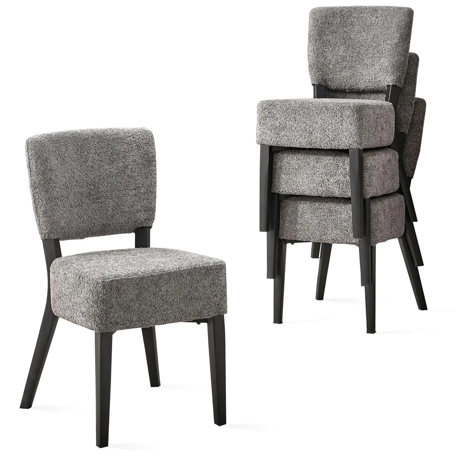 #Stackable Dining Chairs Set of 4, Modern Fabric Upholstered Kitchen Side Chairs, Mid Century Modern Dining Room, Customized