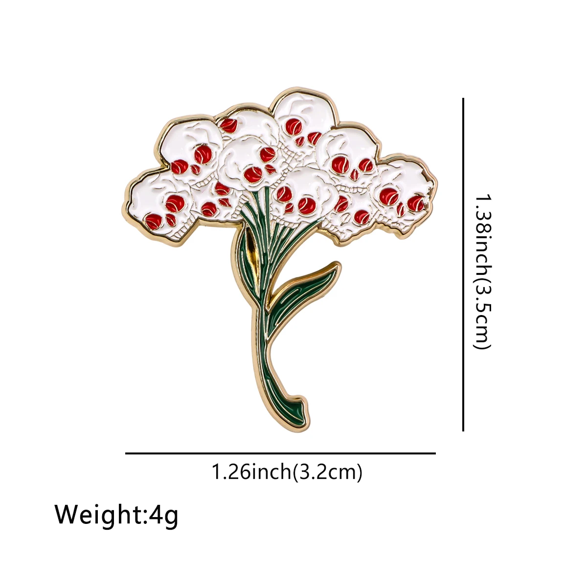 Skeleton Flower Enamel Pin Brooches for Clothes Badges on Backpack bags Collar Hat Badge Lapel Pins Jewelry