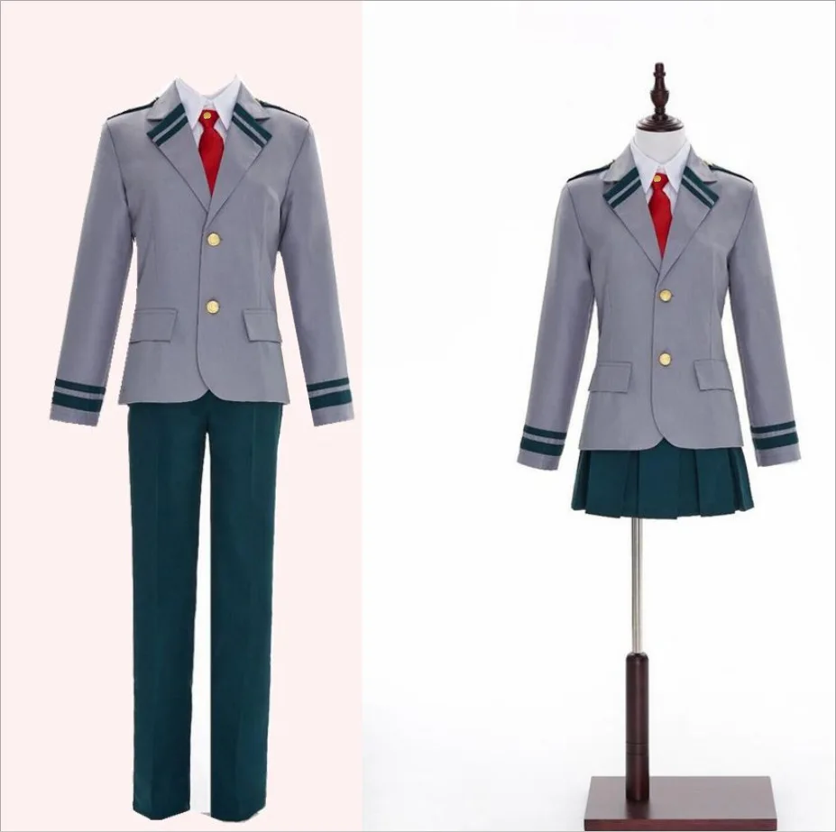 

U.A. High School Uniform Cosplay Costume from My Hero Academia Gray Blazer with Pants or Skirt for Men Women Cosplay