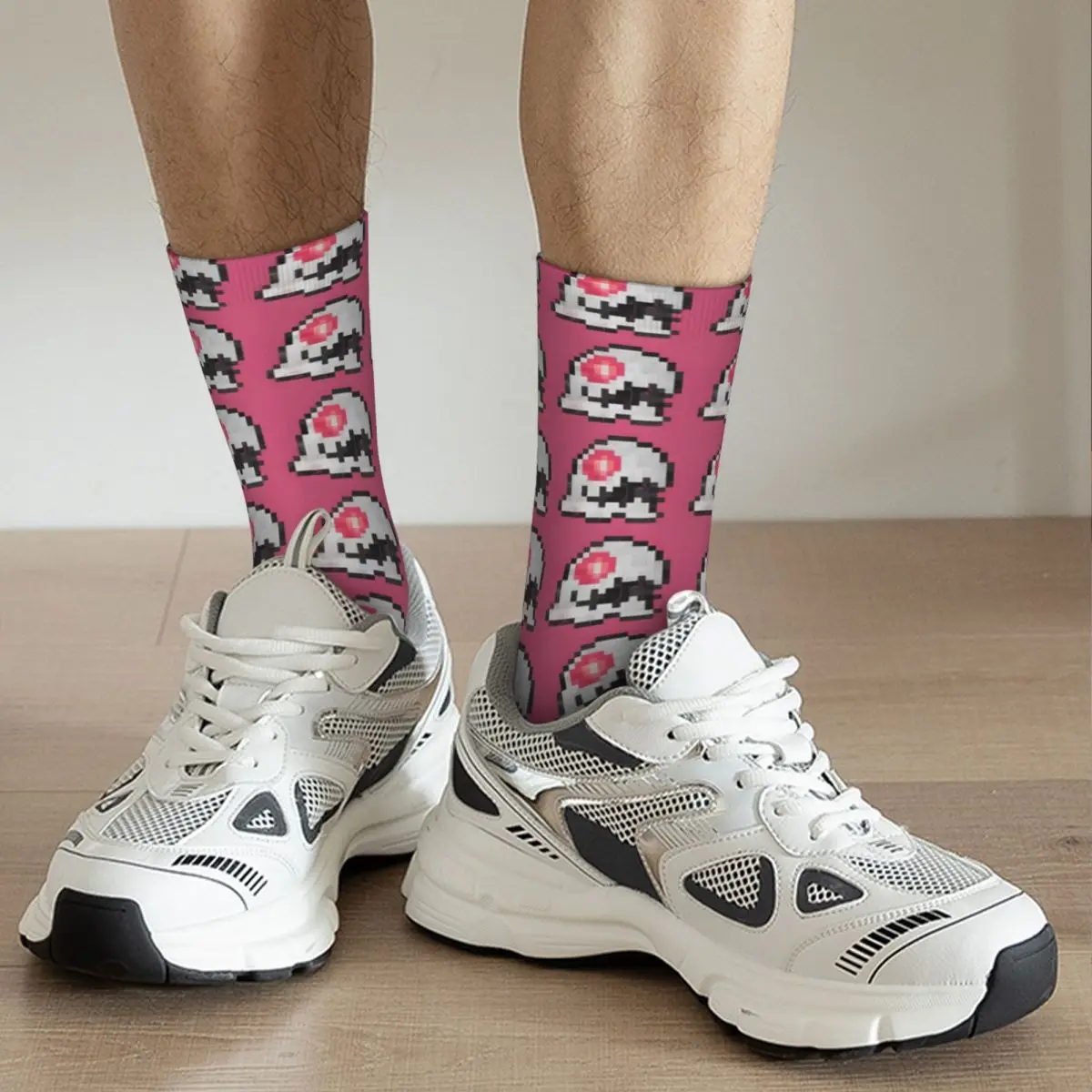 Men's Bubble Bobble Monster Crew Sock, Engraçado Crazy Sock, Vintage Pixels, Hip Hop, Harajuku Bubble Bobble Game, Qualidade Impressa, Meninos Tripulação Sock