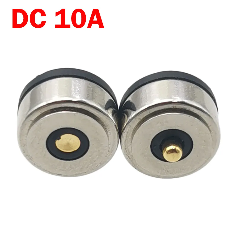 

10pcs 12V 10A High Current Pogo Pin 2P Spring Loaded DC Power Connection Charging Socket Magnetic Connector 10MM