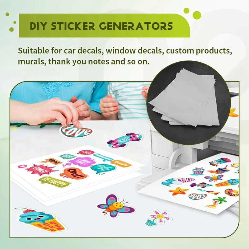 SR-25 листов виниловой наклейки для печати, самоклеящаяся водостойкая матовая белая бумага для печати, для струйного принтера