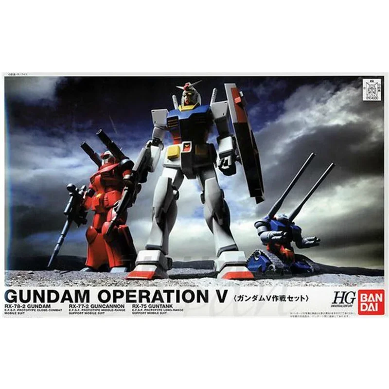 Bandai Original Gundam Model Kit Anime Figure HGUC GUNDAM OPERATION V Action Figures Toys Collectible Ornaments Gifts for Kids