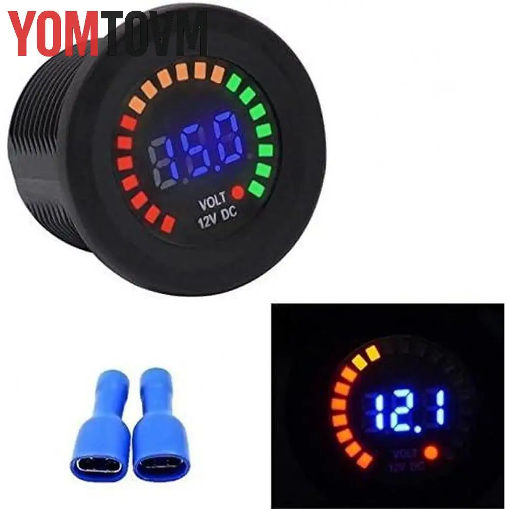 

For DC 12V Vehicles Black Plastic MASO 12V Color LED DC Digital Display Voltmeter Panel