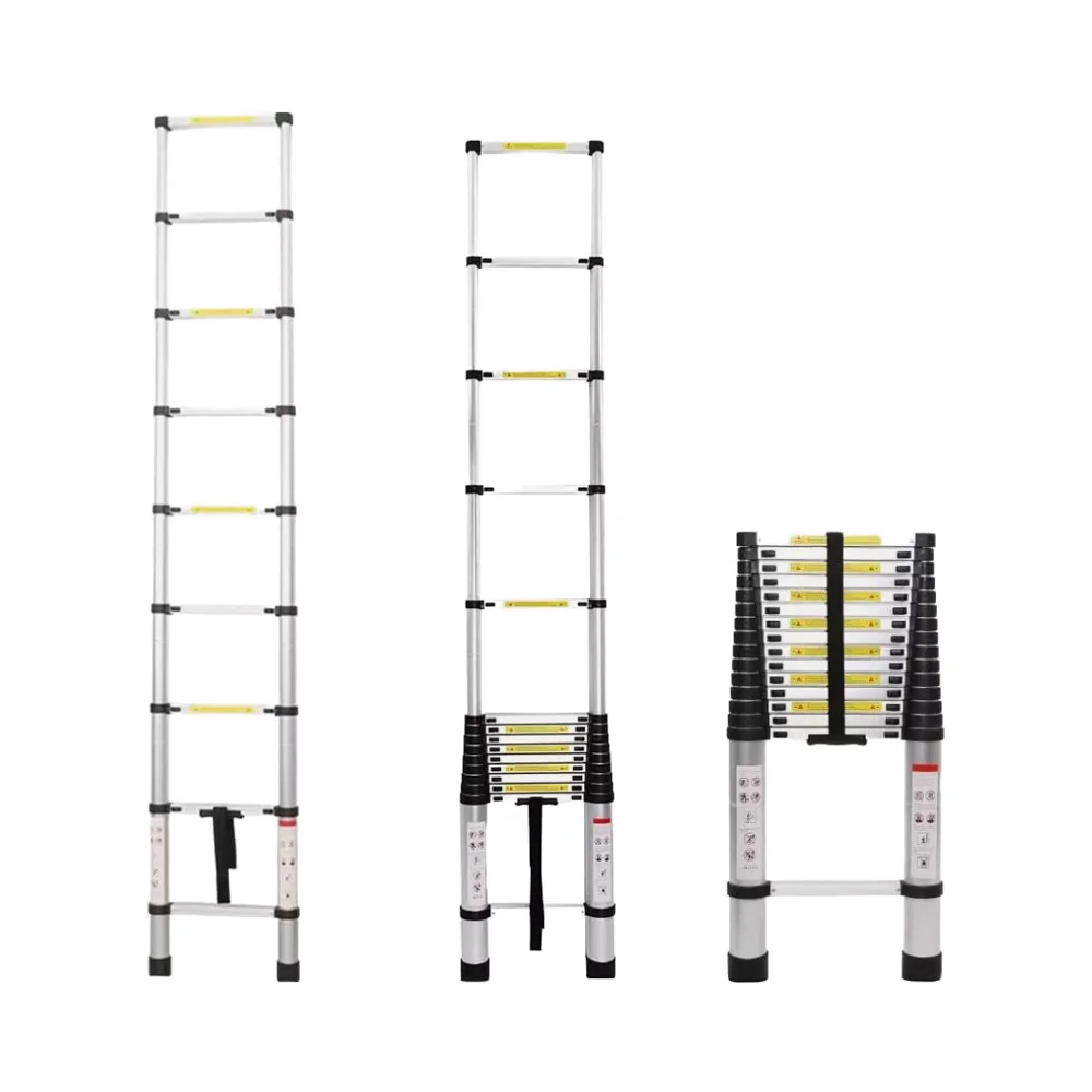 Portable 6063 Aluminum Alloy Extension Ladder High Strength Folding Ladder Telescopic Design for Home Roof Attic RV Outdoor Use