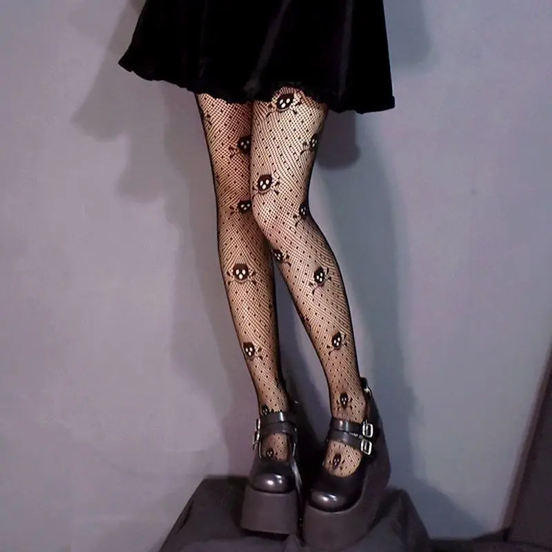 Frühling Sommer Dünne Party Club Strumpfhosen Dunkle Ausgehöhlte Fishnet Strümpfe Frauen Gothic Spinne Web Fisch Net Schwarz Seide Strumpfhosen