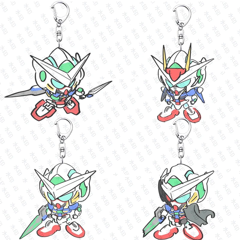 Mobile Suit Gundam Anime Keychain Amuro Ray Acrylic Key Chain Bags Charms Keyring Car Pendant Kids Friends New Year Gift Cosplay