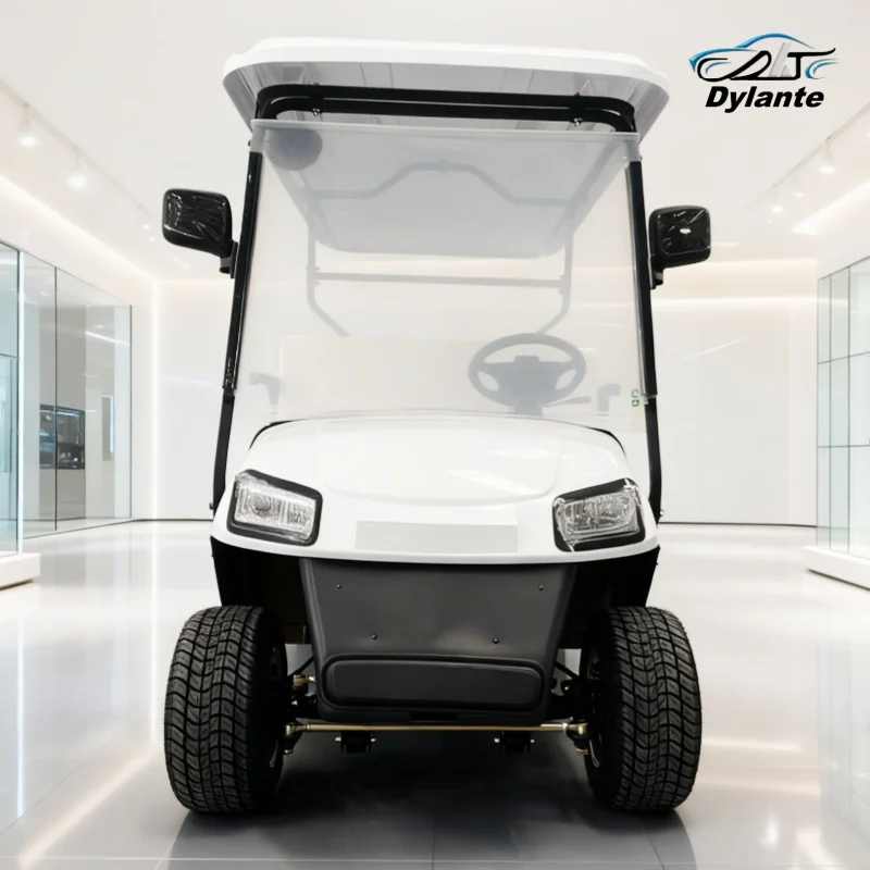 2025 New Model Style 2 Seat Sightseeing Bus Club Cart Electric Golf Cart Buggy Hunting Cart For Adults With Rear Cargo Box Sale