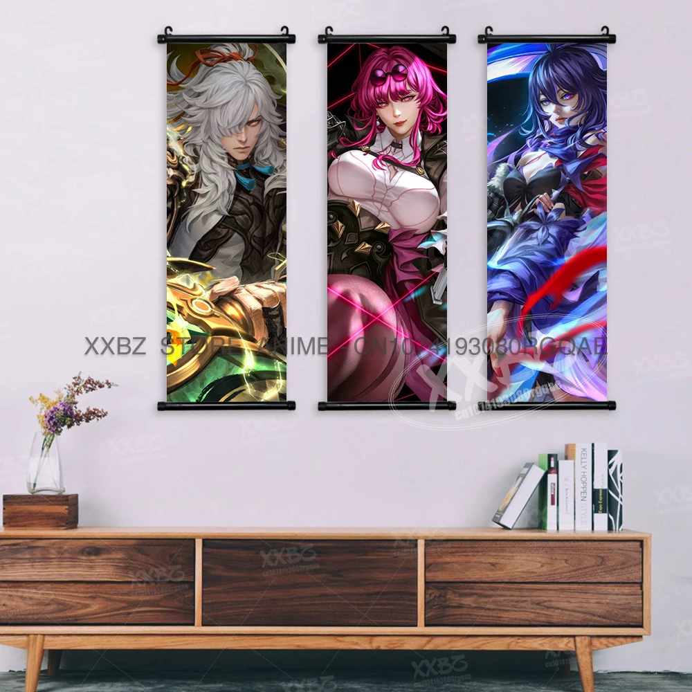 Honkai: Star Rail Scroll Picture Anime miHoYo Home Decora Himeko Painting March 7th Wall Art Bronya Rand Posters Seele Wallpaper