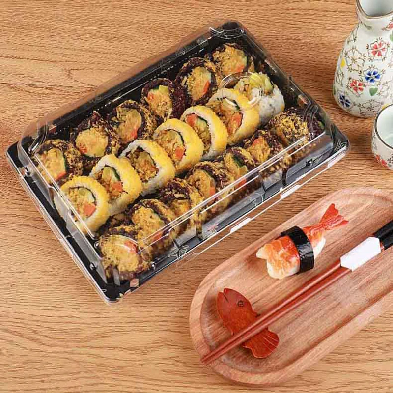 Cajas para llevar sushi, contenedores ecológicos desechables gruesos con tapas para embalaje de alimentos, 10 Uds.