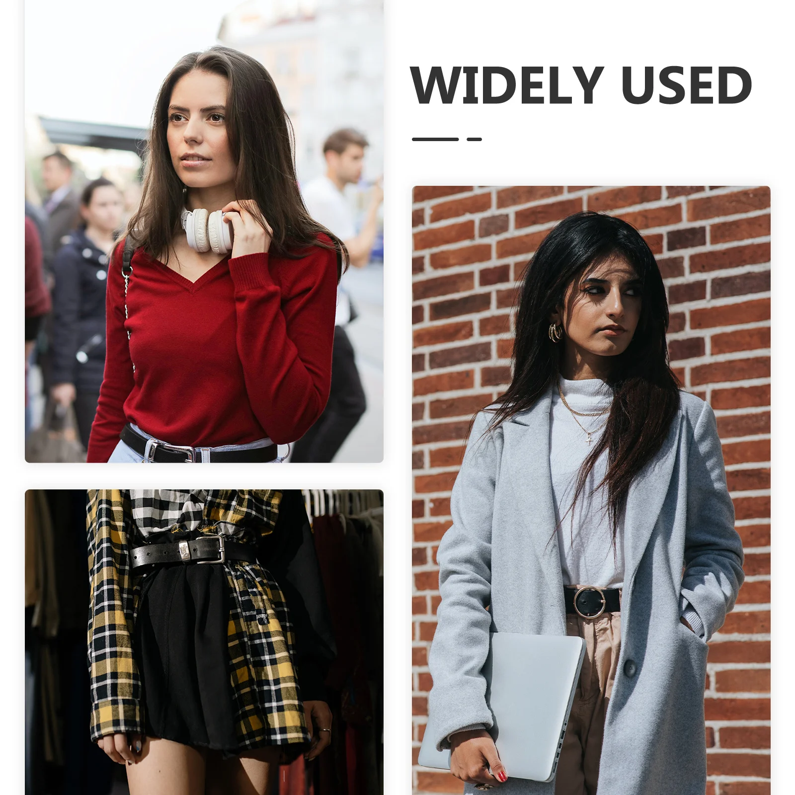 Crop Tuck Banda ajustable para mujer Camisa de cintura elástica negra Suéter Tuck Herramienta Camisa corta Accesorio Cinturones elásticos para mujer