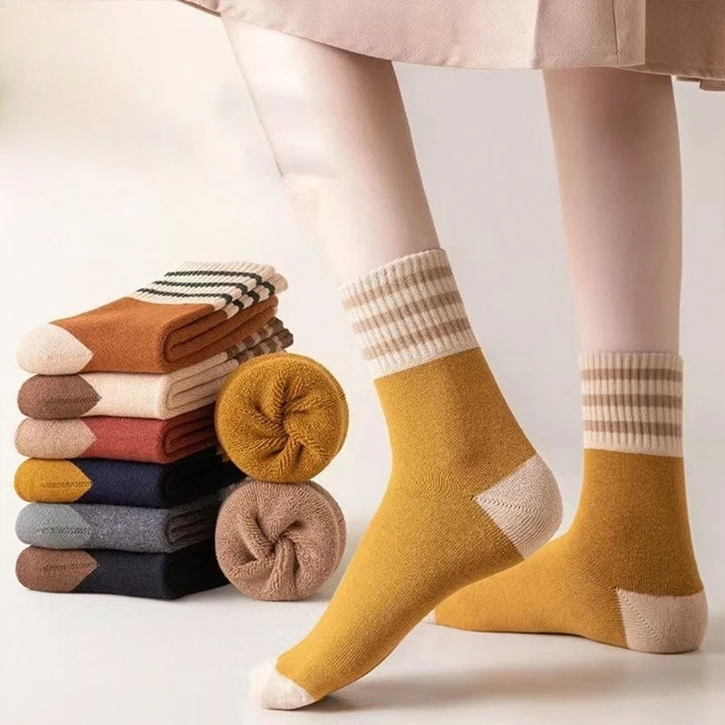 

10 пар зимних теплых носков с защитой от холода, влагоотводящие, с защитой от запаха, средней длины, для зимы