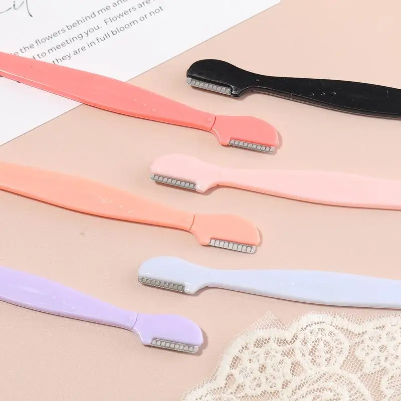 Straight Handle Round Head Eyebrow Trimmers for Beginners Precision Crafting in 2/3/5Pcs Sets