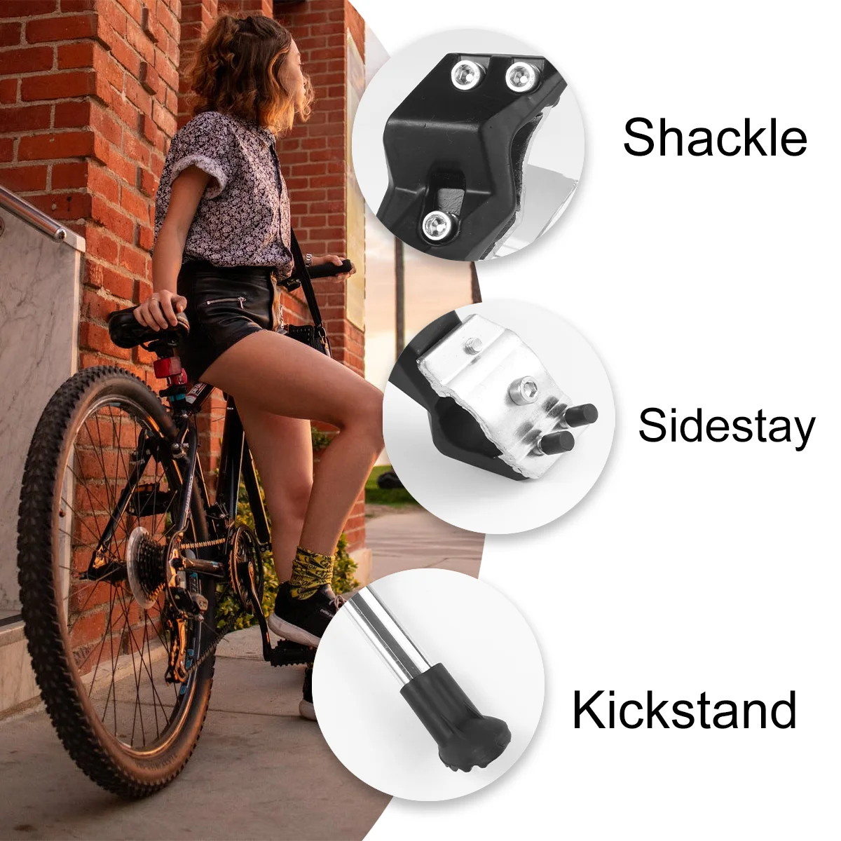 Mountain Bike Accessories Aluminum Alloy Foot Side Support Parking Rack (Black) bike kickstand