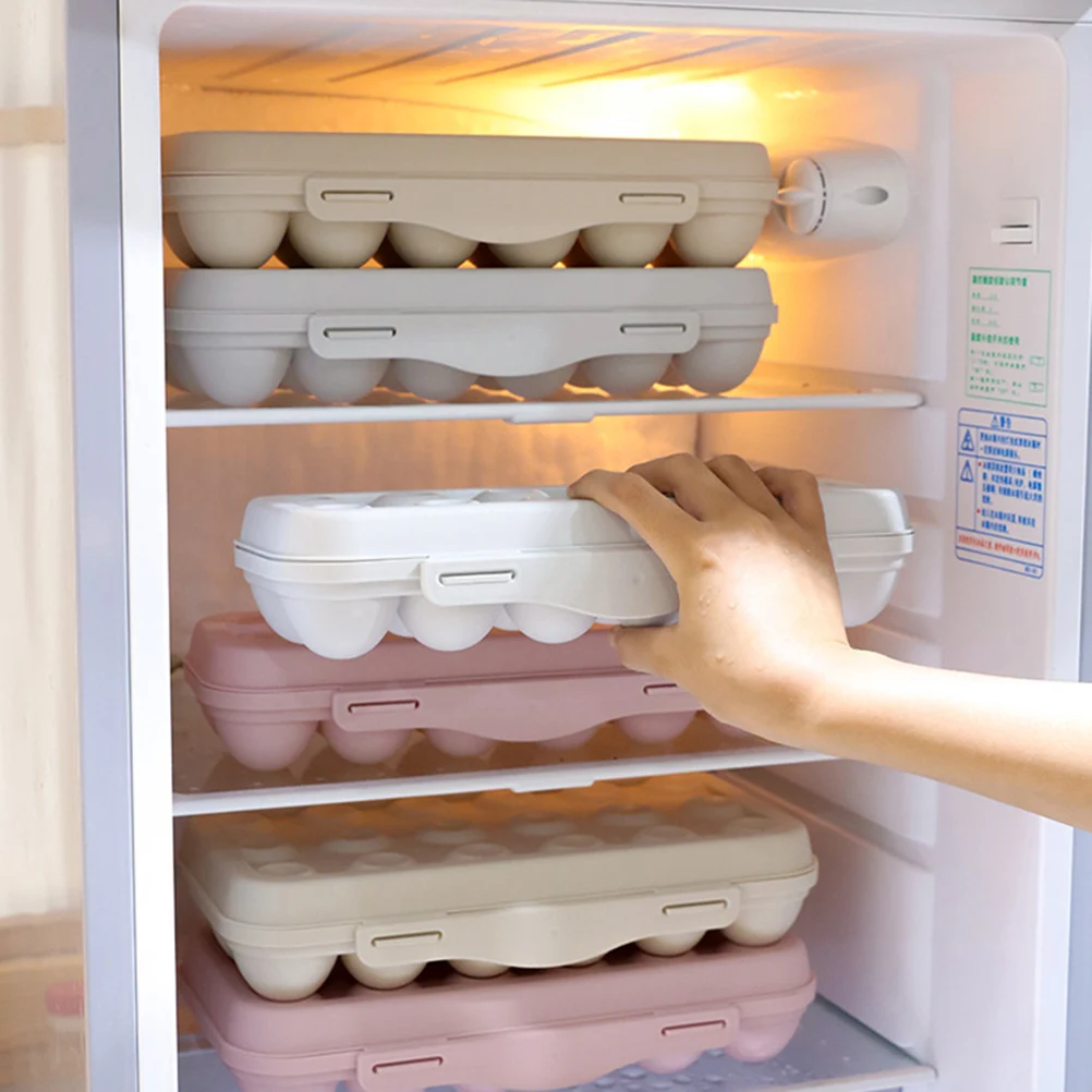 2pcs 18 Grids Egg Storage Box Plastic Egg Holder Refrigerator Tray Shatterproof Anti-Collision Container Stackable Fridge
