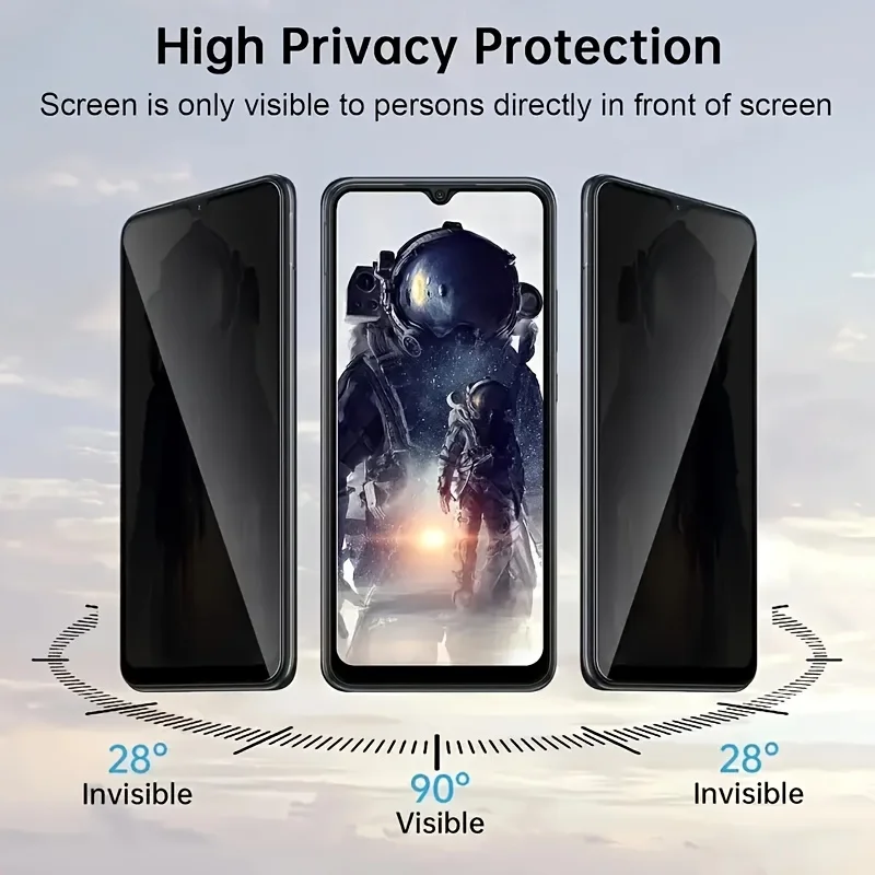 عبوتان من واقي الشاشة الزجاجي المقوى للخصوصية متوافق مع سلسلة Samsung Galaxy S25 Ultra S22 S23 S24، صلابة 9H