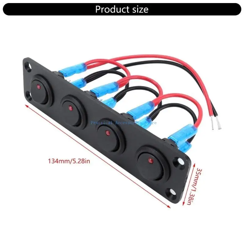 U75E متعددة الوظائف توفير المساحة 20A 12V الأحمر LED تبديل لوحة التبديل لسيارة شاحنة المنازل المتنقلة والأنظمة الكهربائية