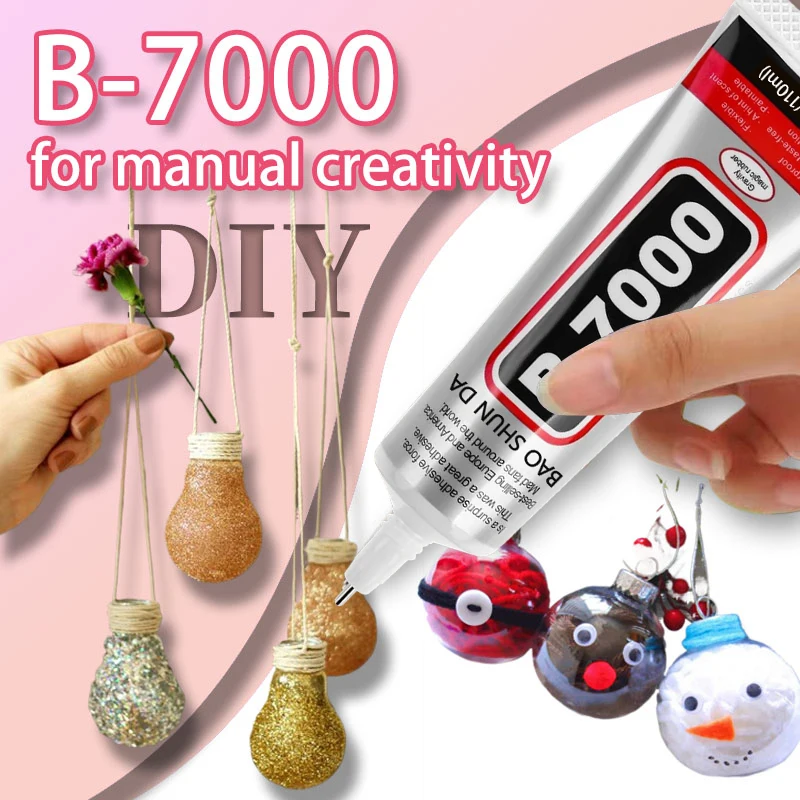 غراء B7000، غراء شاشة الهاتف المحمول، مناسب للمجوهرات، نماذج بناء منزلية، زهور مجففة، إطارات خشبية، أقمشة، كرتون، مواد صوفية، غراء ناعم إبداعي للحرف اليدوية العالمية، 110 مل