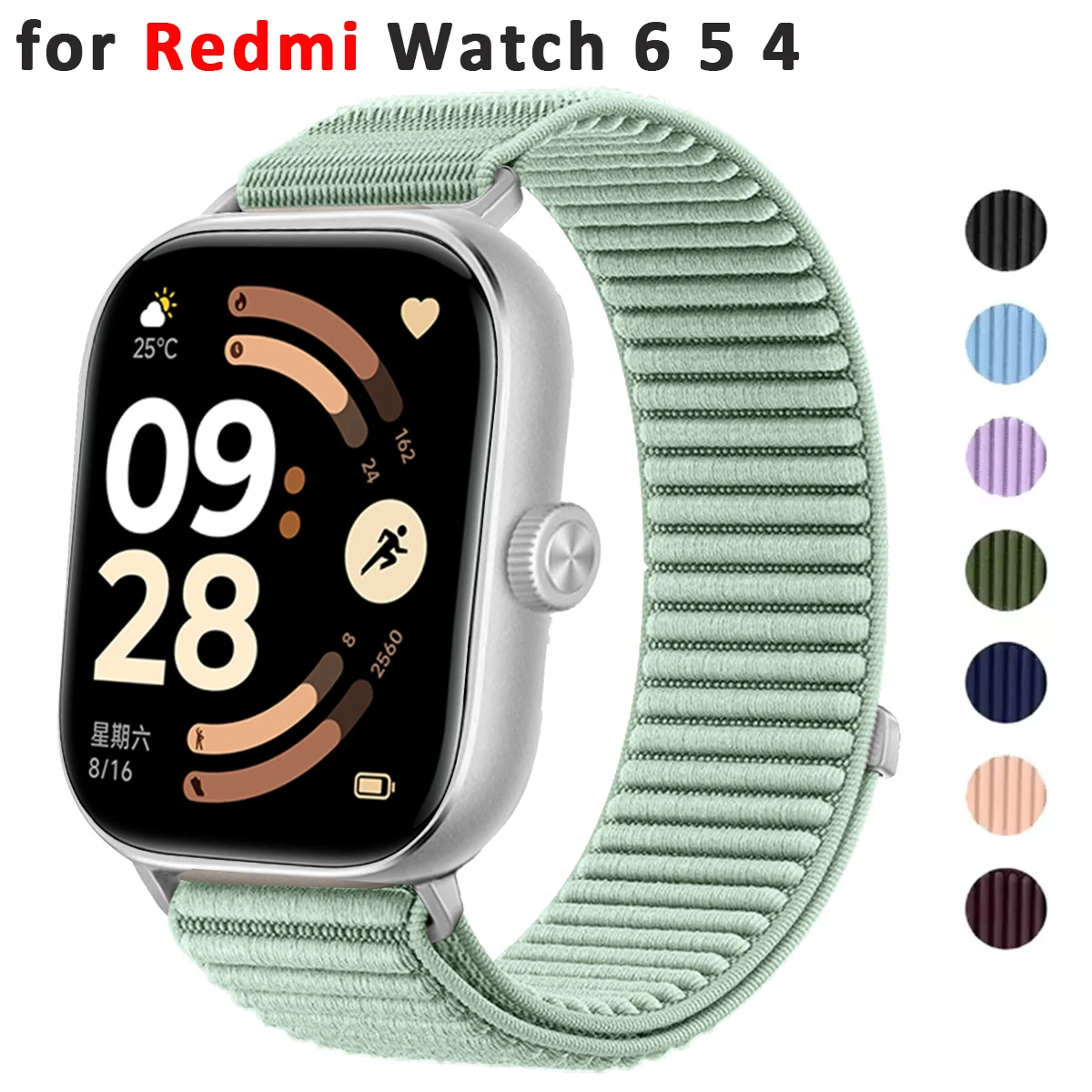 Nylon-Schlaufenarmband für Redmi Watch 6 5 4, atmungsaktives Sportarmband für Xiaomi Miband 9pro 8pro, Uhrenarmband-Zubehör